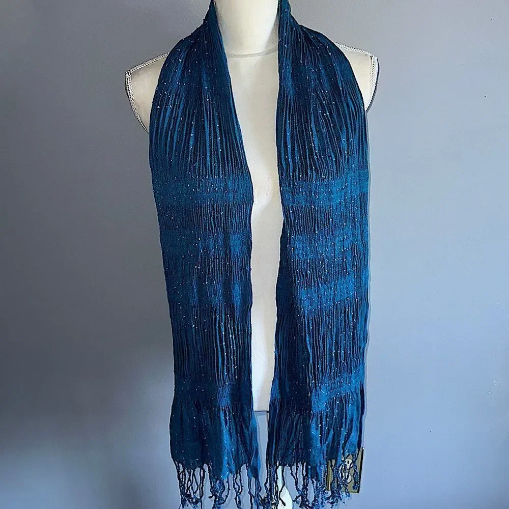 Turquoise Scarf/Wrap with Fringe!